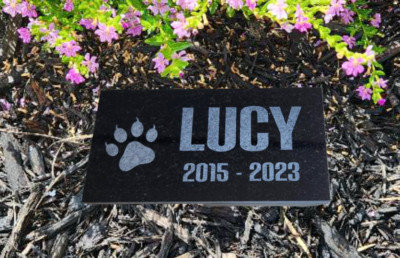 6'' x 3'' ENGRAVED Name & Date Pet Memorial GRANITE Grave Marker Stone Dog Cat