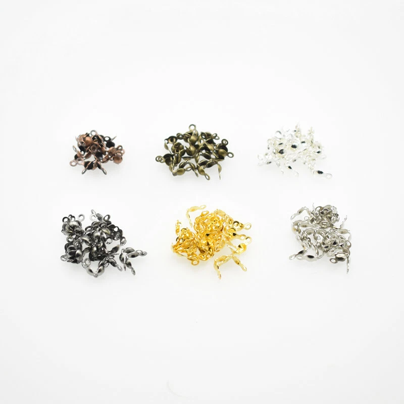 200 PIEZAS Cierre de Conector Bola Cadena Calotte Crimpado Cuentas Hágalo Usted Mismo Fabricación de Joyas Foto 2 de 4