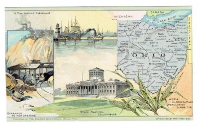 1891 The Youth's Companion State of Ohio Card Postcard Iron Ore Mine Trade Card