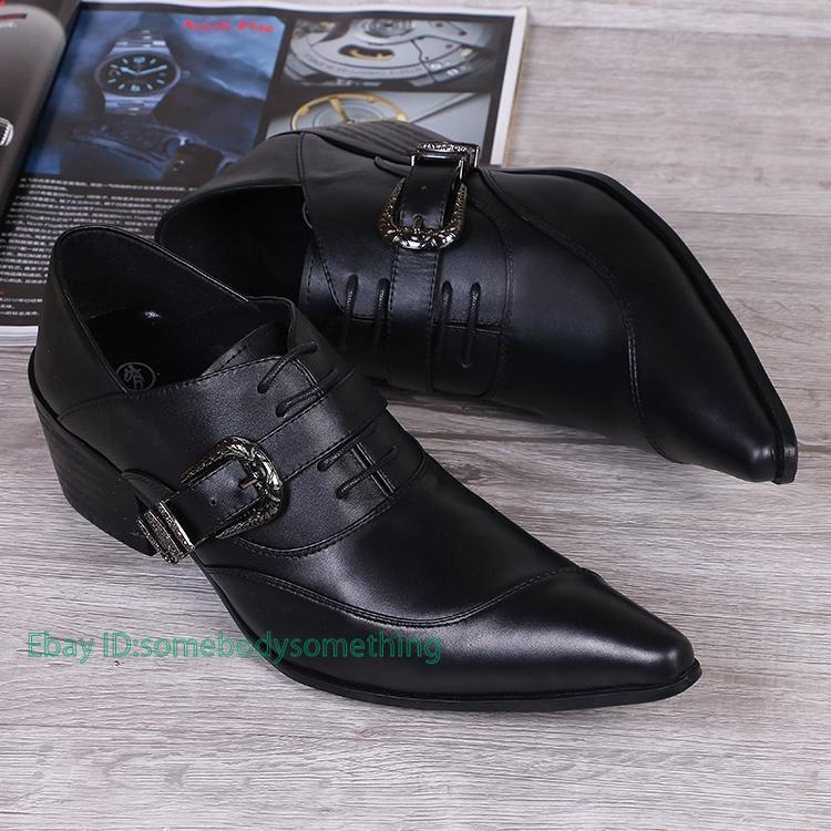 SAOLA Scarpe da sposa stringate da uomo britanniche in vera pelle punta punta fibbia