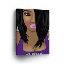 Sexy Modern African Woman Digital Painting CANVAS PRINT CANVAS PRINT Wall Art