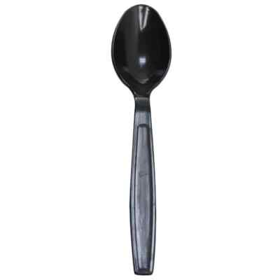 Karat PS Plastic Extra Heavy Weight Tea Spoons - Black - 1,000 ct, U2023B