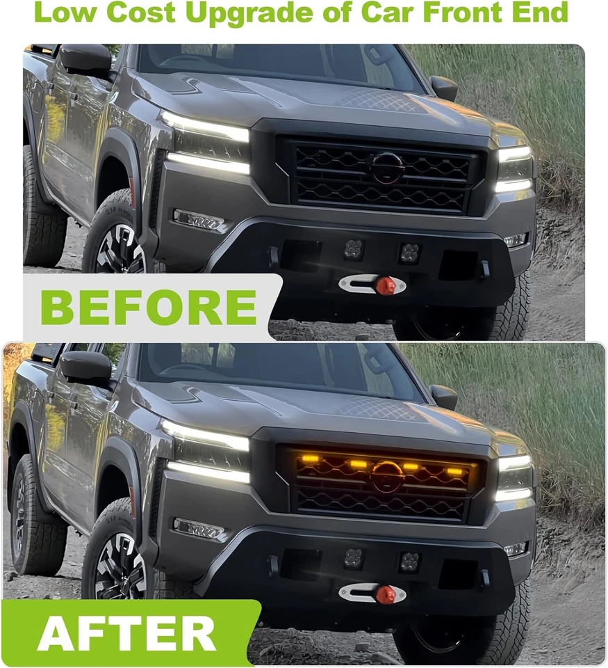 Front Grill Lights for Nissan Frontier 2022 2023 2024 4X X S SV OEM Raptor Light - Image 4 of 4