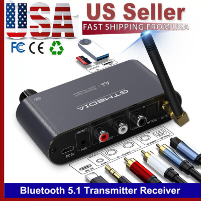 Bluetooth 5.1 Receiver&Transmitter Audio Adapter AUX Coaxial TF USB Optical RAC
