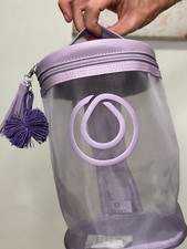 Monat Purple Round Travel Makeup Bag Toiletries Case  Round Handle Bag Case