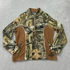 Realtree Jacket Womens Large Green Fleece Camo Hunting Usa 90s Outdoors Lady