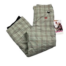 NEW Roxy Girl Girl  s Nylon Insulated Ski Snow Pants Beige/Brown/Red Plaid   XL