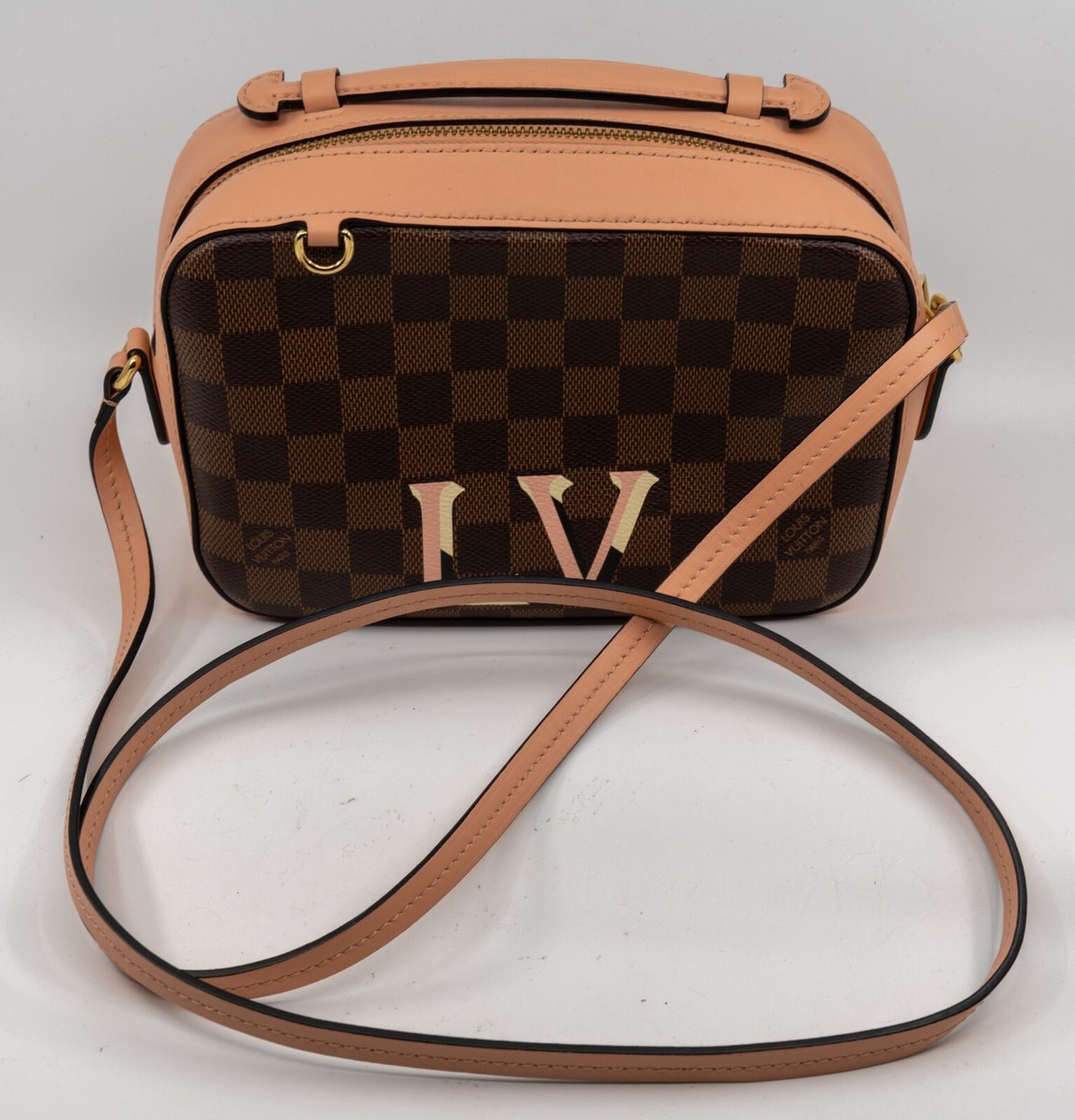 Louis Vuitton Santa Monica Shoulder Bag Brown/Beige/Pink Canvas