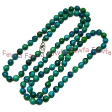 6/8/10/12mm Green Azurite Chrysocolla Round Gems Beads Jewelry Necklace 18-58''