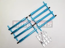 8x Blue Tall T-Bar Valve Cover Hold Down Kit Chevy SBC 327 350 Bolts Mini Tabs 