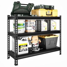 3-Tier Garage Shelving Heavy Duty,40  W x 18  D x 36  H Metal 40"W 18"D 36"H Black