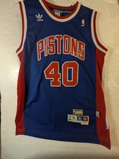 Detroit Pistons Bill Laimbeer 40 Jersey NBA Adidas Throwback Blue Red  X Large