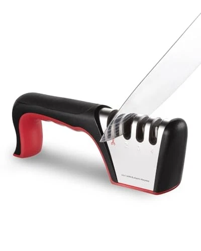 BRIGII 4-IN-1 KNIFE SHARPENER KITCHEN KNIFE ACCESSORIES CERAMIC STEEL SCISSORS