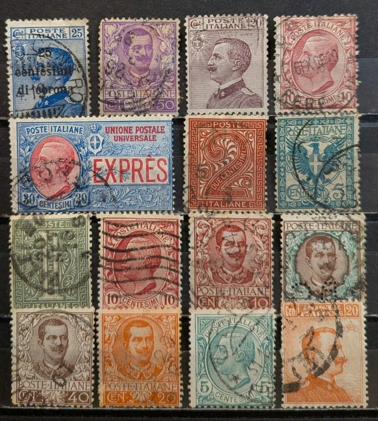 Alte Briefmarken Sammlung Italien, gestempelt, 11