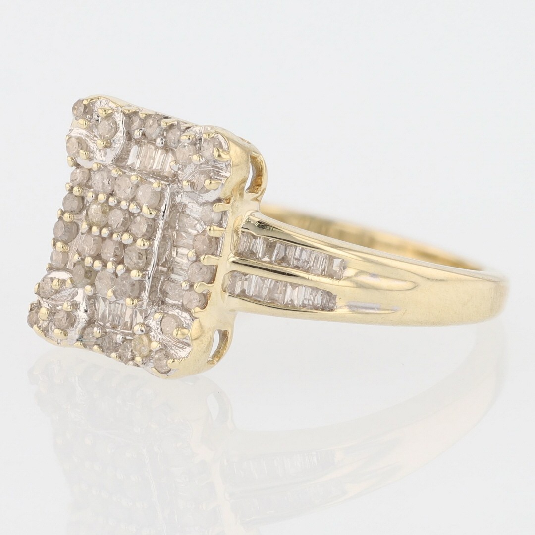 .45ctw Diamond Rectangle Shaped Cluster Engagemen… - image 3