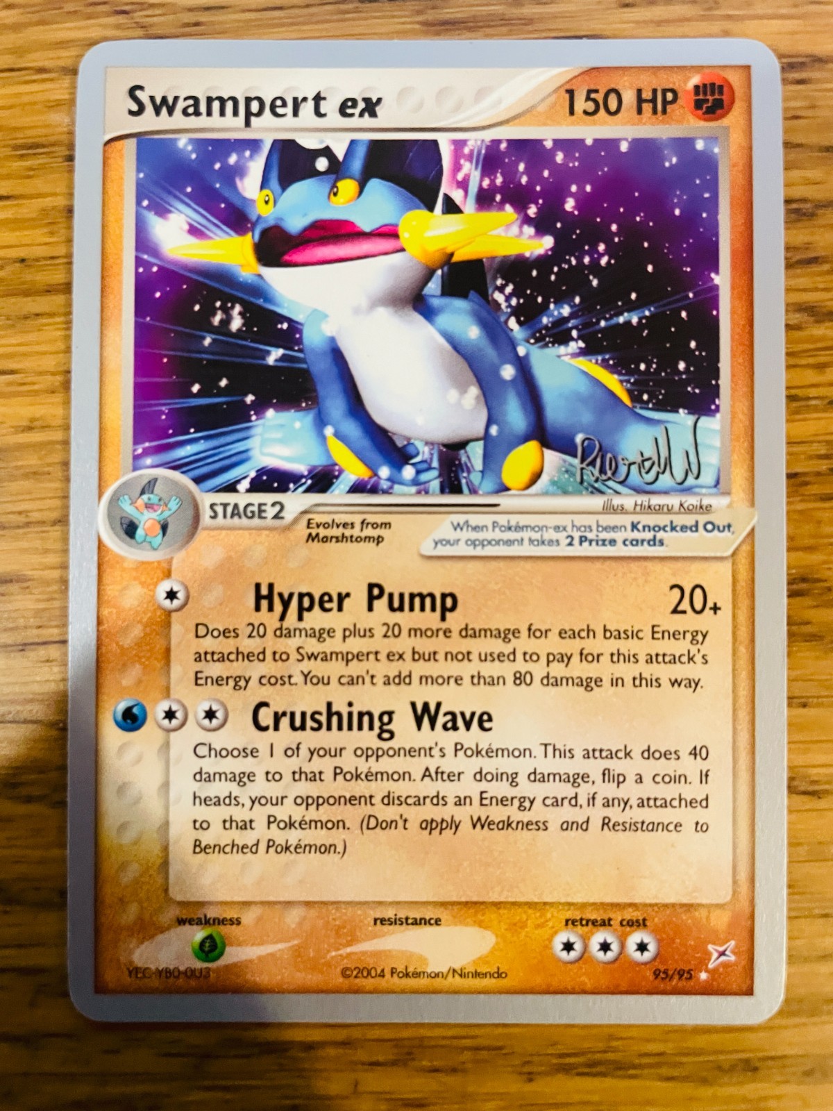 NM! Swampert ex (95/95) World Championship 2004 Deck Regular Pokemon Card!