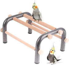 Small Bird Training Perch Table Stand for Parakeet Budgies Cockatiel Conure, Rus