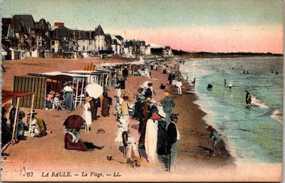 La Baule La Plage Beach Scene People Buildings Postcard