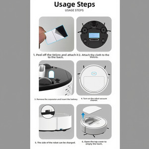 Compact Smart Robot Vacuum Cleaner Plastic Body Cleans Corners and Edges