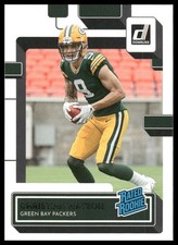 Christian Watson Rookie RC 2022 Donruss #319 Green Bay Packers