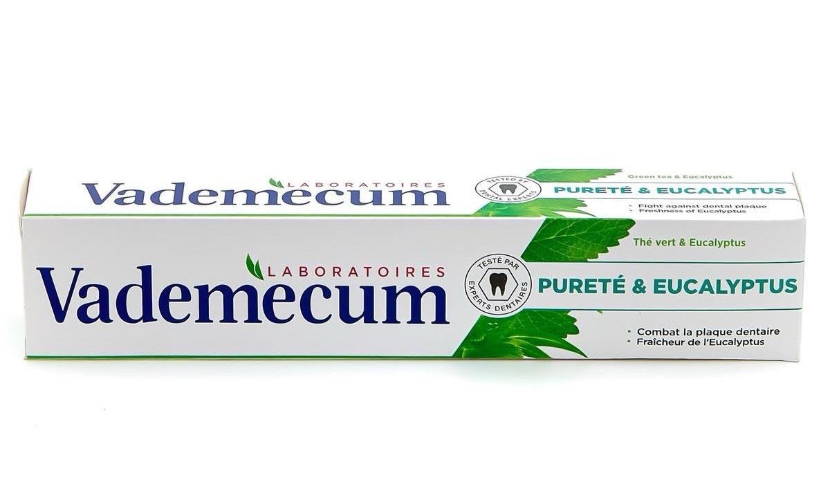 Dentifrice Vademecum Pureté rituel fraîcheur matinale à l'eucalyptus pour toute la famille