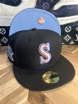 New Era Hat Club Milk N Cookies Seattle  Supreme  Icy Blue Black Pink 7 3/8 Rare