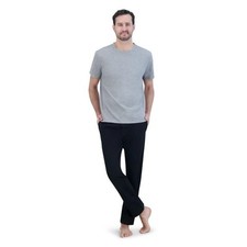 Hanes Men's Comfortsoft Jersey Short Sleeve Crew  Knit Pajama Pants Set: S-XL