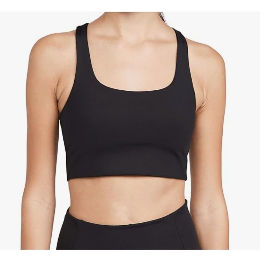 Girlfriend Collective Paloma Racerback Compression Bra in Black Size Small