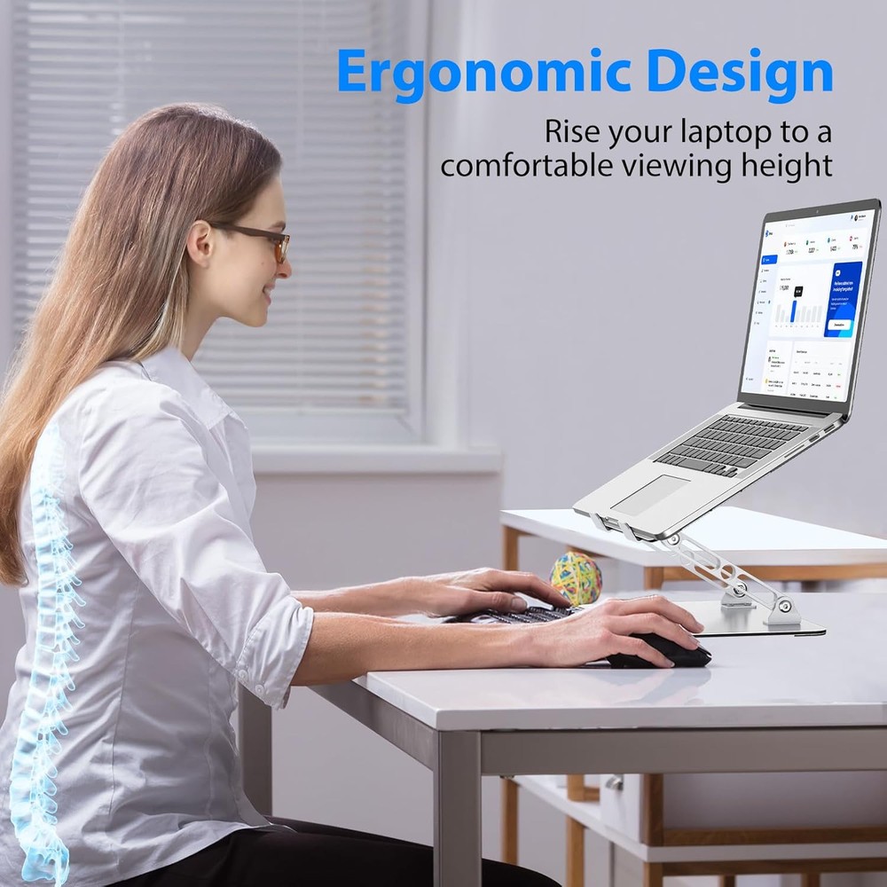 Adjustable Foldable Metal Laptop Stand for Desk Riser Holder