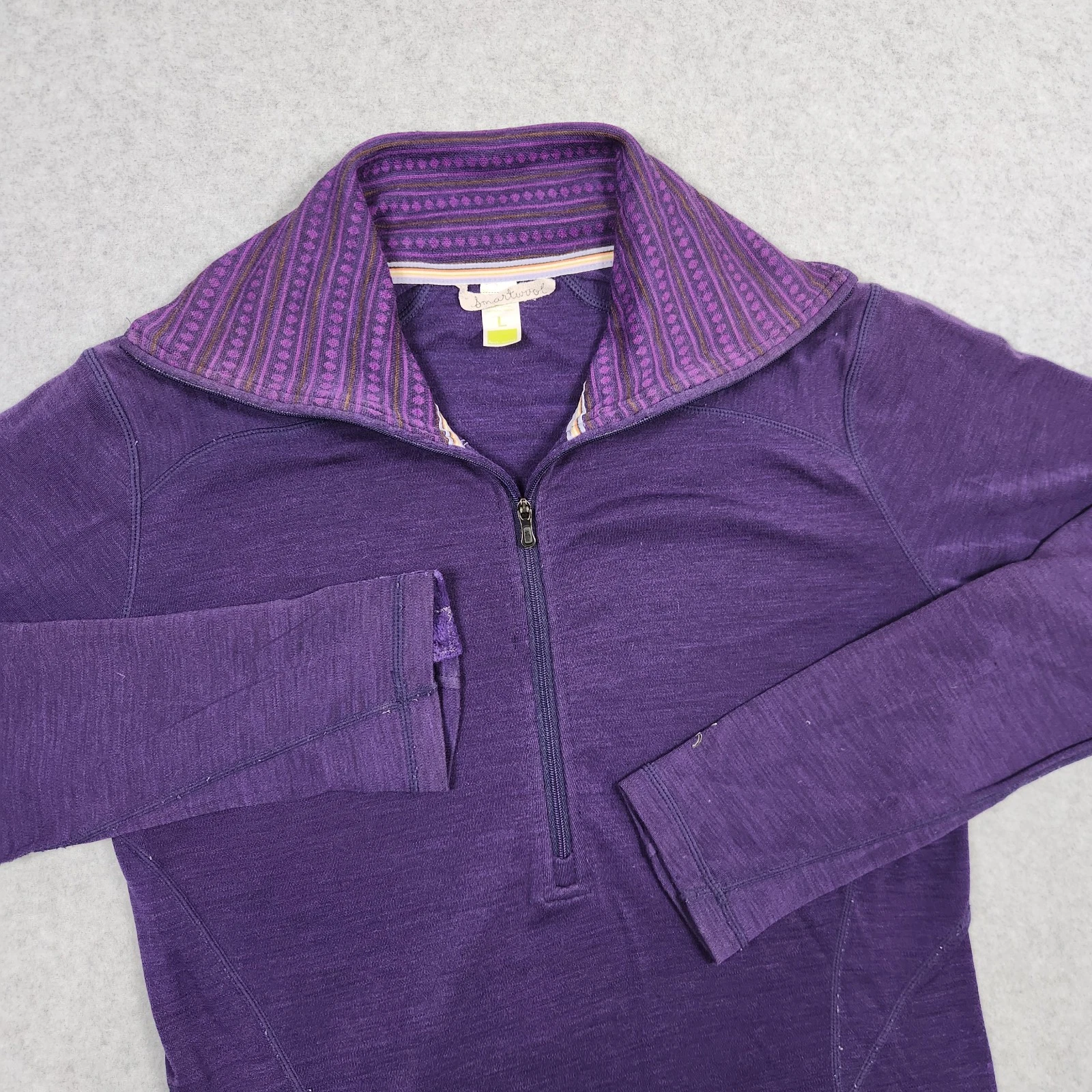 Smart Wool Base Layer Womens Large Purple Merino Wool Half Zip Top Hiking
Opens in a new window or t
