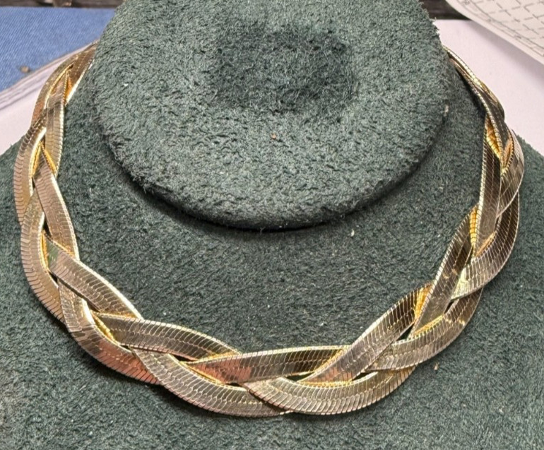 Two‑Sided Sterling Silver Braided Herringbone Bra… - image 2