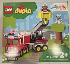 LEGO DUPLO Fire Truck 10969 Complete Set Light  Sound Firefighter with Cat