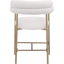 Meridian Furniture Blake Cream Boucle Fabric Counter Stool (Set of 2)