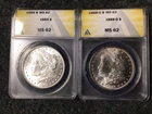 Lot of 2 Morgan Dollars 1885-P ANACS MS62 & 1888-O ANACS MS62  064