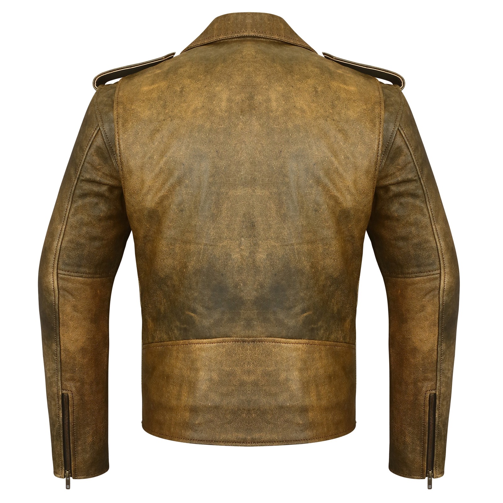 Giacca biker vintage Bohmberg in pelle pull-up foto 3