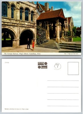 King's School Canterbury Kent Norman Staircase John Hinde Chrome Postcard