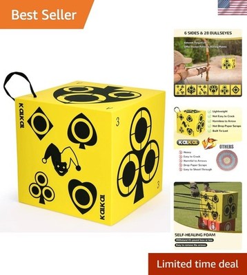 Multi-Sided Foam Archery Target with Bright Colors & Carry Handle for Precision