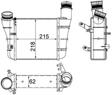 1 x Ladeluftkühler BEHR MAHLE CI 336 000S für Audi A4 A4 Avant A6