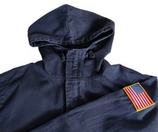 Tyndale FR Hooded Jacket Mens Blue Full Zip Flame Resistant Cotton Workwear USA
