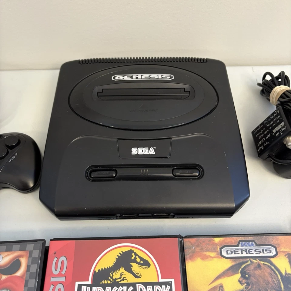 SEGA Genesis Model 2 II Console w/ 1 Controller & 9 Games - Tested - Image 4 of 4