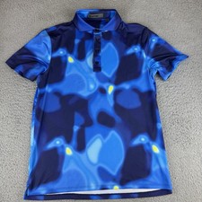 G/Fore Men's Small Bokeh Blur Tech Jersey Polo MSRP 130 Golf Preppy