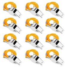 SHENGQIDZ Whistles, Stainless Steel Sports Loud Crisp Sound Whistles with Lan...