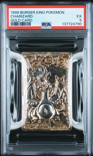 Charizard Pokemon Card Burger King 23K Gold Plated Promo Nintendo WOTC PSA 5