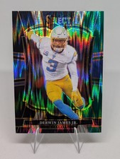 Football 2025 Panini Select #103 Derwin James Jr. Black and Green Prizm Shock