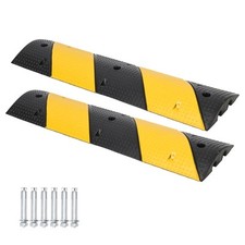 2PCS 39'' Rubber Speed Bump Cable Protector Ramp 2 Channel 25000LB Load Capacity