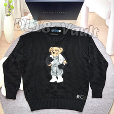 POLO RALPH LAUREN Polo Bear Boxing Sweater Black Crewneck Women s Size M NWT