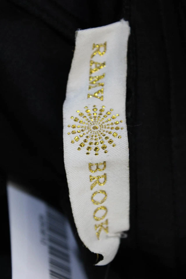 Женские шелковые брюки Ramy Brook на шнурке на талии прямые штанины с манжетами черные размер S - Изображение 4 из 4