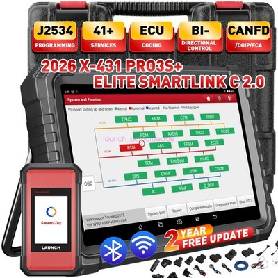 LAUNCH X431 PRO3S+ Elite V+PRO5.0 OBD2 Diagnosegerät ECU Coding &Topologie-Karte