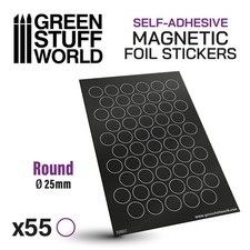 Green Stuff World Magnetbases Rund 25mm 55x selbstklebend Magnet Folie Stickers