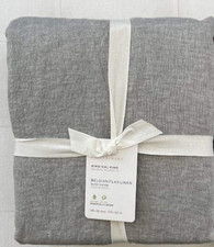 Pottery Barn BELGIAN FLAX LINEN Duvet Cover King Cal King Flagstone NWT
